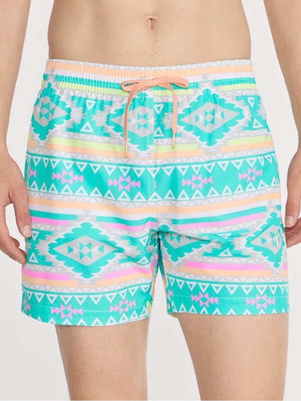 Chubbies Swim Trunks Mens Green XXL En Fuego Aztec Beach Pastel Liner 5.5 Inch